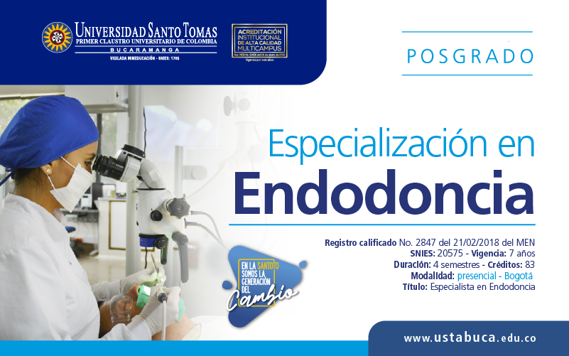 Especialización en Endodoncia - Bogotá - Universidad Santo Tomás